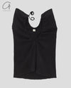 BASERANGE 25 Early Spring V-neck top BAS-TOMX-LC-SP25-HEI Black